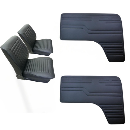 Black faux leather seat covers - faux,